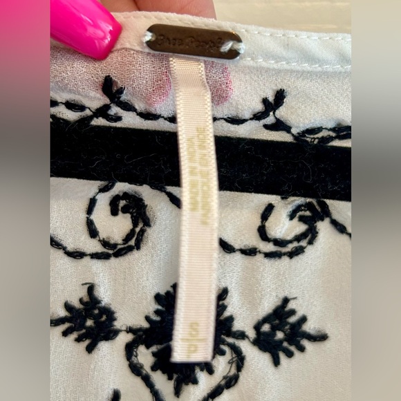 Free People Pennies Sequel White Sheer Peplum Top - Picture 3 of 6